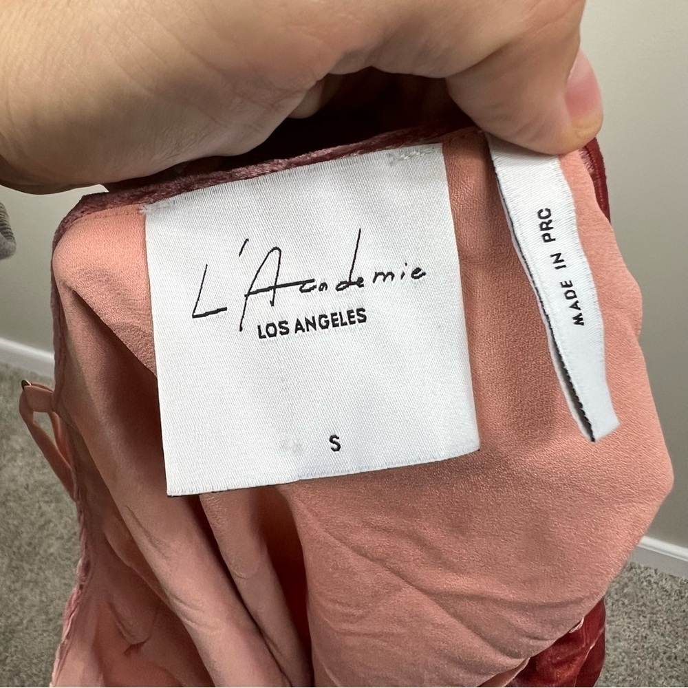 L'ACADEMIE Los Angeles blush pink velvet camisoles Sz S - Picture 2 of 8